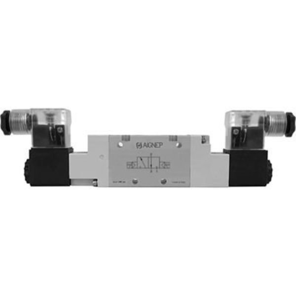 Alpha Technologies Aignep USA 3/2, G 1/4 Double Solenoid Valve, Pilot, 24V DC/2W Coil, LED Connection 01VS1300030302